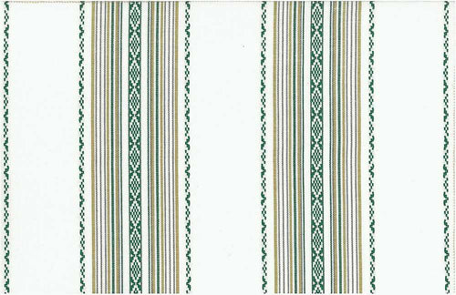 2311/2 SWATCH-GREEN/WHITE AQUA TEAL GREEN COUNTRY STYLE JACQUARDS SOUTHWEST ETHNIC STRIPES DECOR