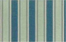 Load image into Gallery viewer, 2312/1 SWATCH-BLUE/AQUA AQUA TEAL GREEN COASTAL LIVING COUNTRY STYLE JACQUARDS STRIPES
