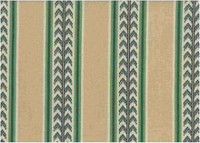Load image into Gallery viewer, 2345/2 SWATCH-GREEN TAN AQUA TEAL GREEN SOUTHWEST STRIPES ETHNIC DECOR
