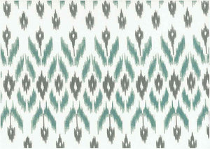 9225/5 SWATCH-TEAL AQUA TEAL GREEN COASTAL LIVING COUNTRY STYLE IKAT LOOK PRINTS COTTON