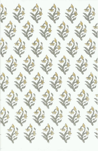 9235/4 SWATCH-SMOKE BLOCK PRINT LOOK COUNTRY STYLE FARMHOUSE DECOR INDIAN NEUTRALS COTTON