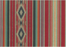 Load image into Gallery viewer, 2362/1 SWATCH-BERRY BOHO DECOR PINK CORAL RED PURPLE SOUTHWEST ETHNIC STRIPES
