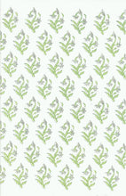 Load image into Gallery viewer, 9235/3 SWATCH-CELERY AQUA TEAL GREEN BLOCK PRINT LOOK COASTAL LIVING COUNTRY STYLE INDIAN DECOR COTTON

