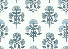 Load image into Gallery viewer, 9609/1 SWATCH-BLUE/LW BLOCK PRINT LOOK COASTAL LIVING COUNTRY STYLE INDIAN DECOR LIGHT BLUES COTTON

