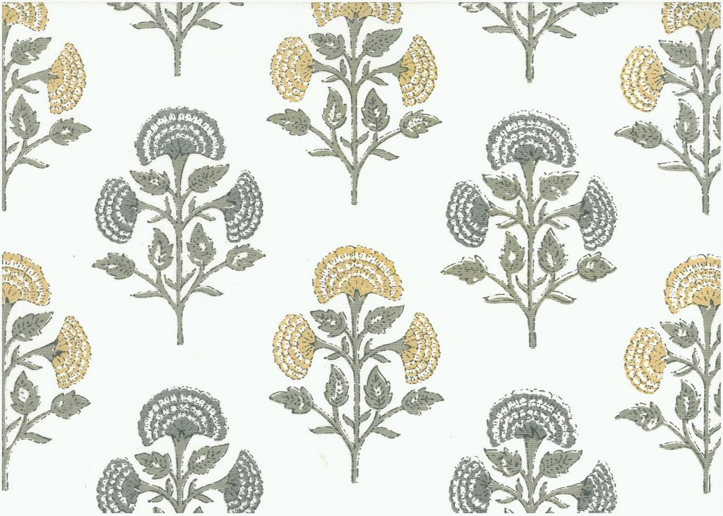 9609/2 SWATCH-GRAY/SAND/LW BLOCK PRINT LOOK COUNTRY STYLE FARMHOUSE DECOR INDIAN NEUTRALS COTTON