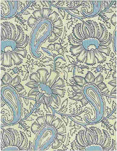 Load image into Gallery viewer, 0934/1 LAKE BLOCK PRINT LOOK COASTAL LIVING COUNTRY STYLE INDIAN DECOR LIGHT BLUES COTTON
