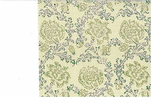 Load image into Gallery viewer, 0942/2 OLIVE PALM AQUA TEAL GREEN PRINT COTTON BLOCK LOOK INDIAN DECOR

