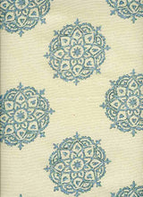 Load image into Gallery viewer, 0953/4 AQUA AQUA TEAL GREEN BLOCK PRINT LOOK COUNTRY STYLE INDIAN DECOR COTTON
