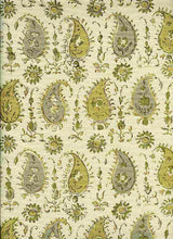 Load image into Gallery viewer, 0961/4 HONEY/DOVE BLOCK PRINT LOOK INDIAN DECOR NEUTRALS COTTON
