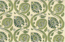 Load image into Gallery viewer, 0973/2 FRESH GREEN AQUA TEAL GREEN BLOCK PRINT LOOK COUNTRY STYLE INDIAN DECOR COTTON
