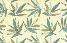 Load image into Gallery viewer, 0977/4 AQUA MULTI AQUA TEAL GREEN BLOCK PRINT LOOK COUNTRY STYLE COTTON
