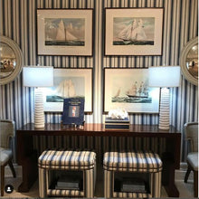 Load image into Gallery viewer, 2308/1 NAVY DARK BLUES STRIPES FARMHOUSE DECOR COUNTRY STYLE COASTAL LIVING

