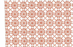 0901/3 CORAL/WHITE BLOCK PRINT LOOK BOHO DECOR COUNTRY STYLE PINK CORAL RED PURPLE COTTON