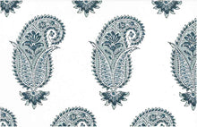 Load image into Gallery viewer, 0996/3 WEDGEWOOD/WHITE BLOCK PRINT LOOK DARK BLUES INDIAN DECOR COTTON
