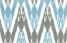 Load image into Gallery viewer, 0998/1 WATER/SILVER/WHITE IKAT LOOK INDIAN DECOR LIGHT BLUES PRINTS COTTON
