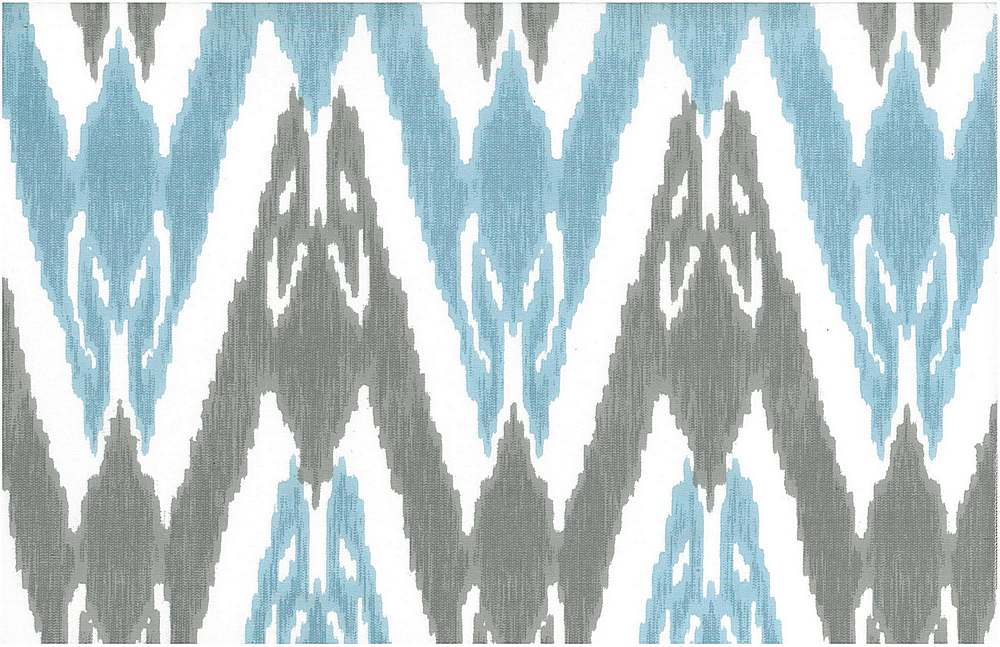0998/1 WATER/SILVER/WHITE IKAT LOOK INDIAN DECOR LIGHT BLUES PRINTS COTTON